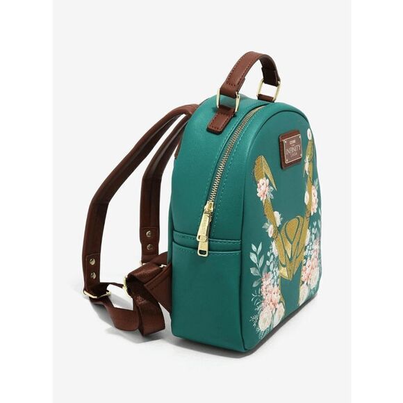 Loungefly Marvel Loki Floral Mini Backpack - Picture 2 of 4